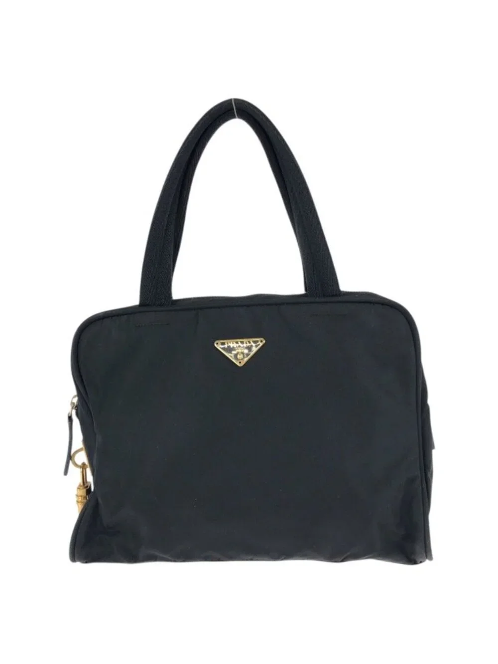 Prada Tessuto Black Gold Nylon Leather Tote